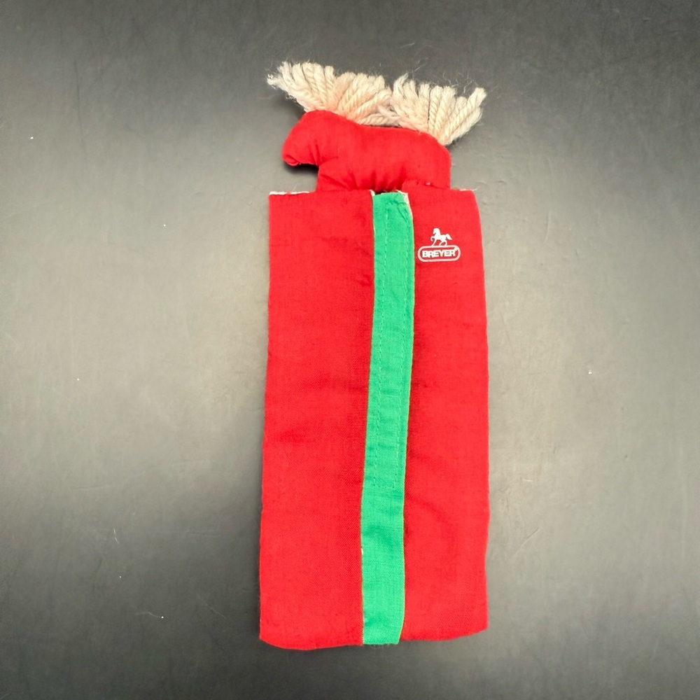 Rare BREYER Doll Christmas Red And Green Toy Sleeping Bag With Horse Pillow